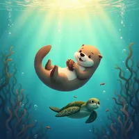 Otter in the Ocean